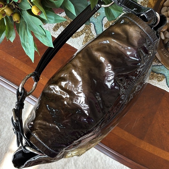 Prada Vernice Sfumato Flap Bag Spazzolato Ombre Shoulder Purse Patent Leather - Picture 11 of 16